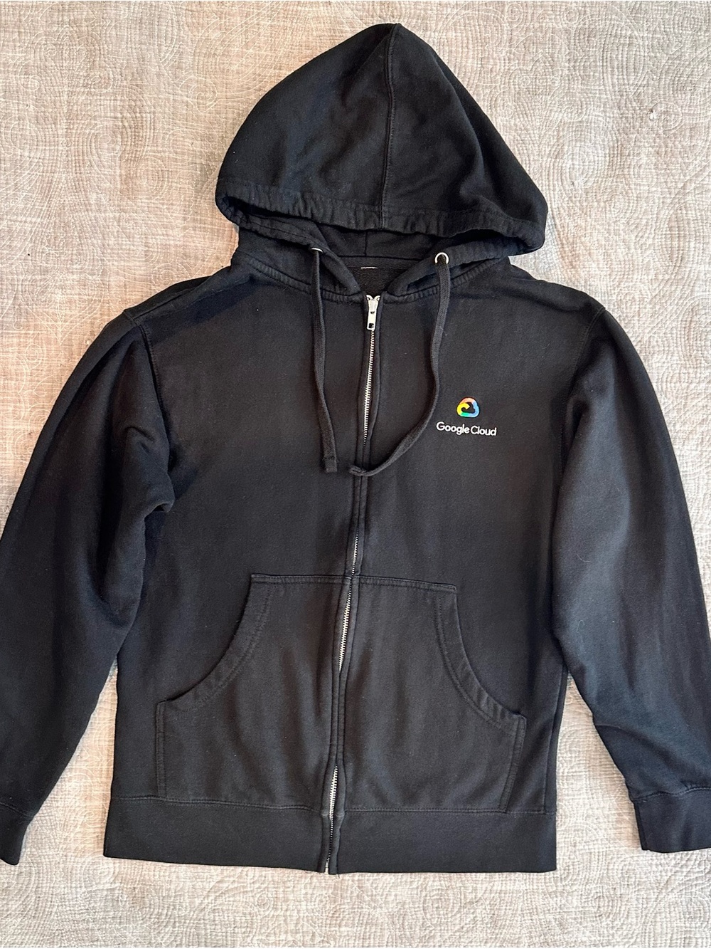 google Black Full-Zip Hoodie with Google Cloud Logo